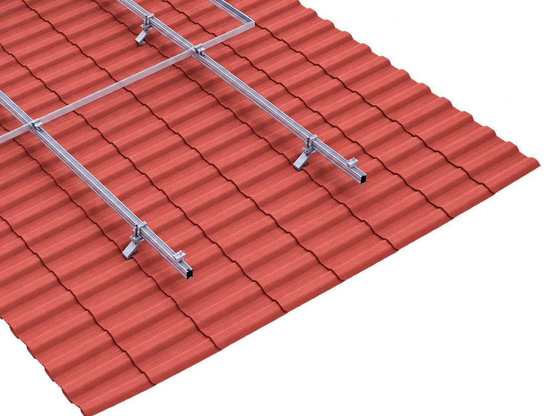 LAUXX Energy Mon-Dach-S4 Dachziegel-Montagesystem | Set für 4 PV-Module