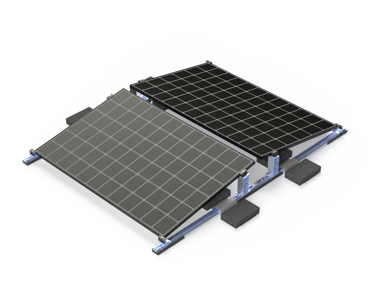 LAUXX Energy Mon-Fla-S4 Flachdach-Montagesystem | Set für 4 PV-Module