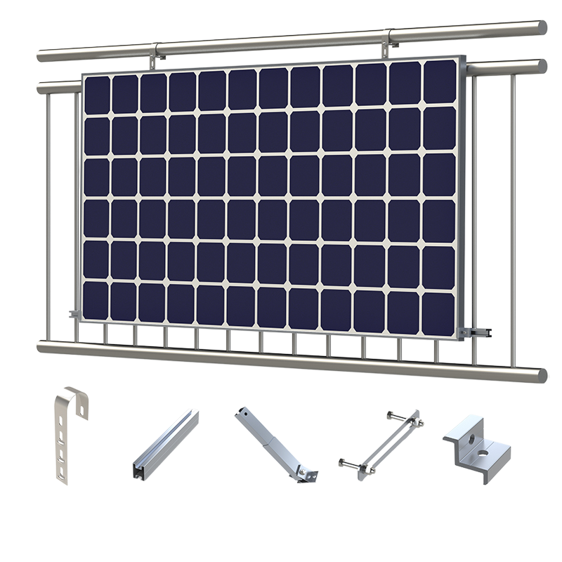 LAUXX Energy BLK-Halt-KS0 Balkonhalterung | Set für 1 Solarmodul | Silber