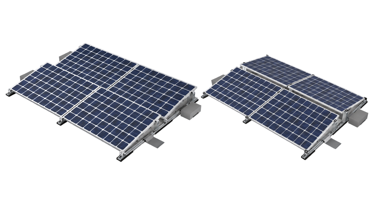 Mon-Fla-S4 in der Anwendung mit vier PV-Modulen