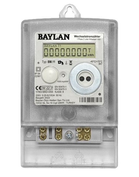 BAYLAN BM11 1-Phasen-Wechselstromzähler | Direktmessung | MID | S0