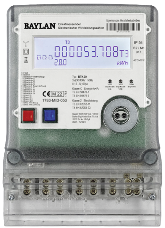 BAYLAN BTK30 Drehstromzähler | Zweirichtung | Direktmessung | MID | RS485