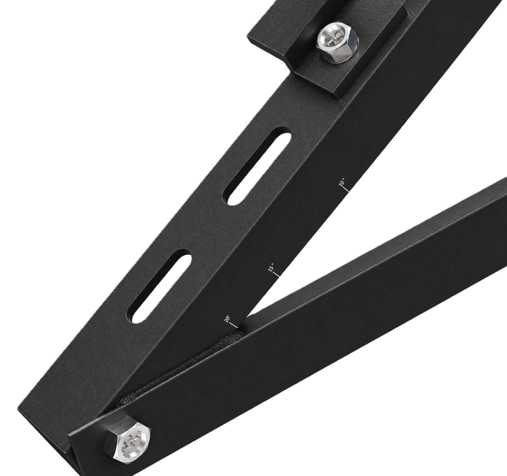 LAUXX Energy BLK-Halt-S1 Universalhalterung | Full Black | Balkon & Boden | 0°–90°