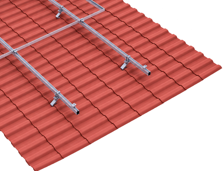 LAUXX Energy Mon-Dach-S4 Dachziegel-Montagesystem | Set für 4 PV-Module