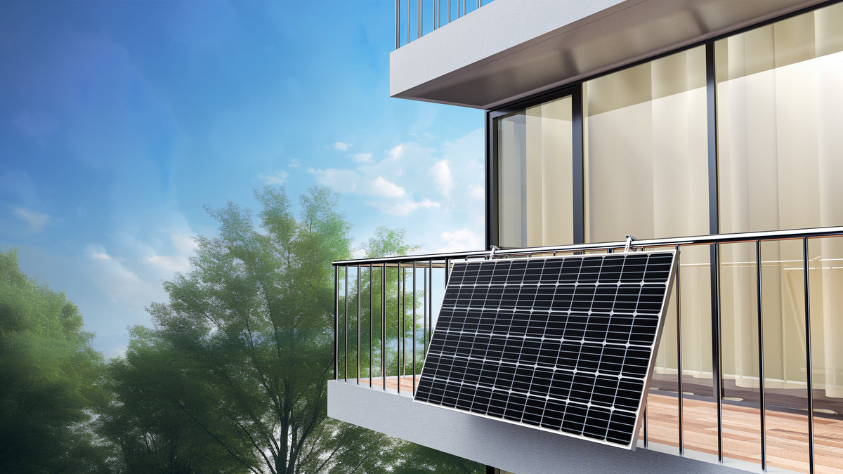 LAUXX Energy BLK-Halt-KS0 Balkonhalterung | Set für 1 Solarmodul | Silber
