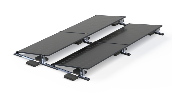 LAUXX Energy Mon-Fla-S4 Flachdach-Montagesystem | Set für 4 PV-Module