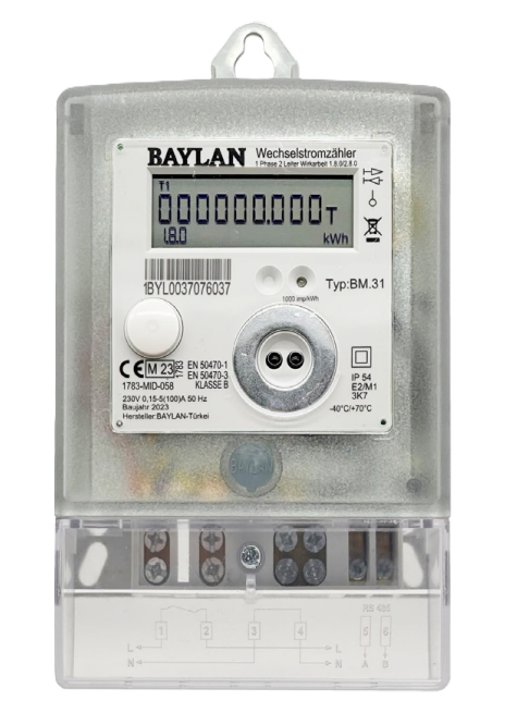 BAYLAN BM31 1-Phasen-Wechselstromzähler | Zweirichtungszähler | MID | RS485