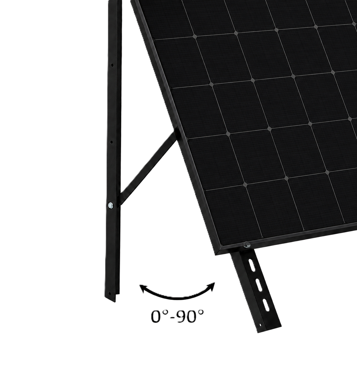 LAUXX Energy BLK-Halt-S1 Universalhalterung | Full Black | Balkon & Boden | 0°–90°
